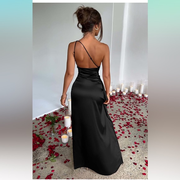 New Memoriesea Sexy One Shoulder High Split Cocktail Wedding Party Maxi Dress - Picture 5 of 8